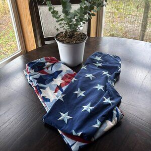 LuLaRoe OS Leggings 2 Pack Red, White & Blue Print| Soft Stretch| Holiday Bundle